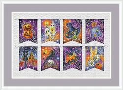 Halloween Flag 37-26 Embroidery Kits,Cross Ktitch Kits,Cotton Frabric DIY Homefun Embroidery Needle Work