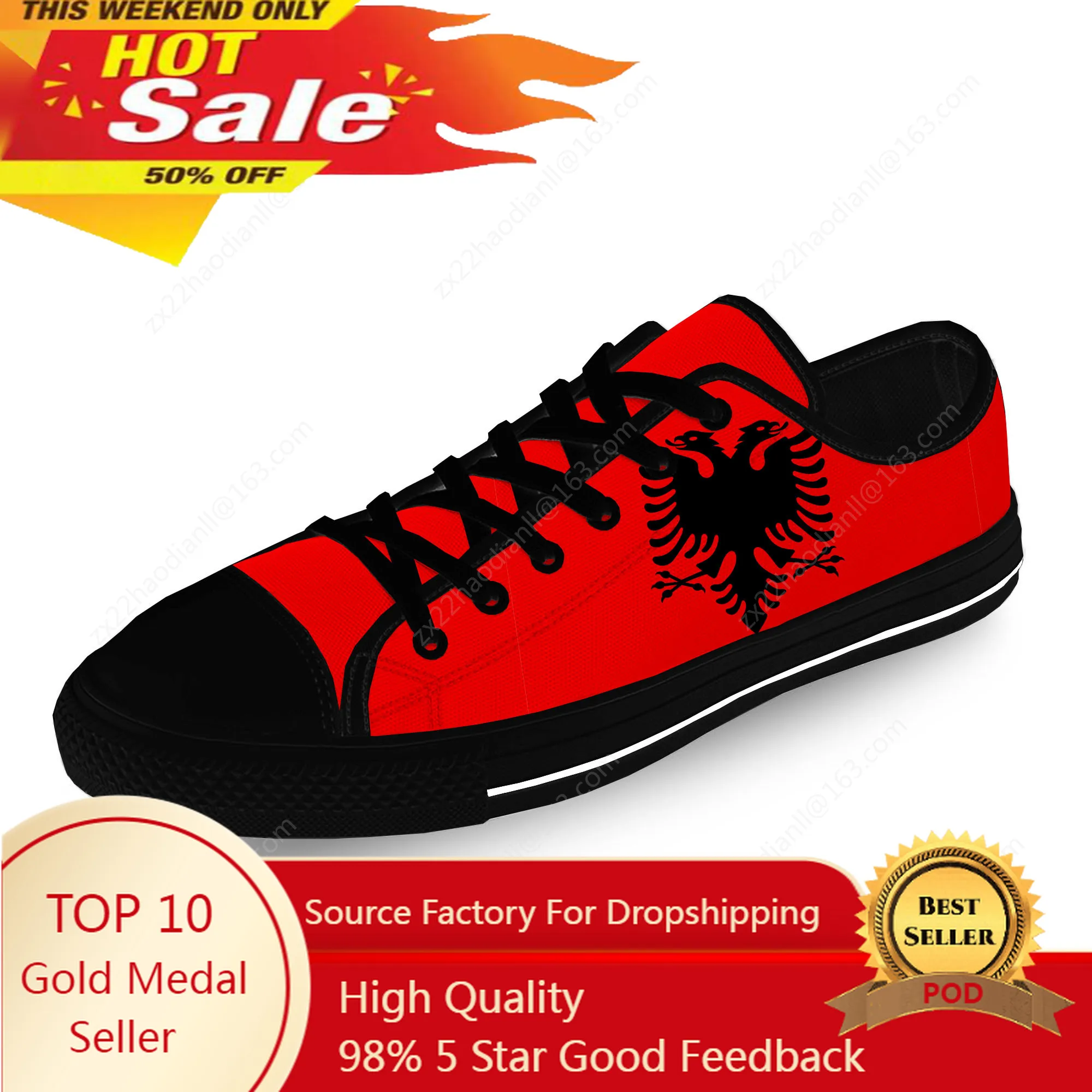 

Albania Flag Eagle Low Top Sneakers Mens Womens Teenager Casual Shoes Canvas Running Shoes 3D Print Breathable Lightweight shoe