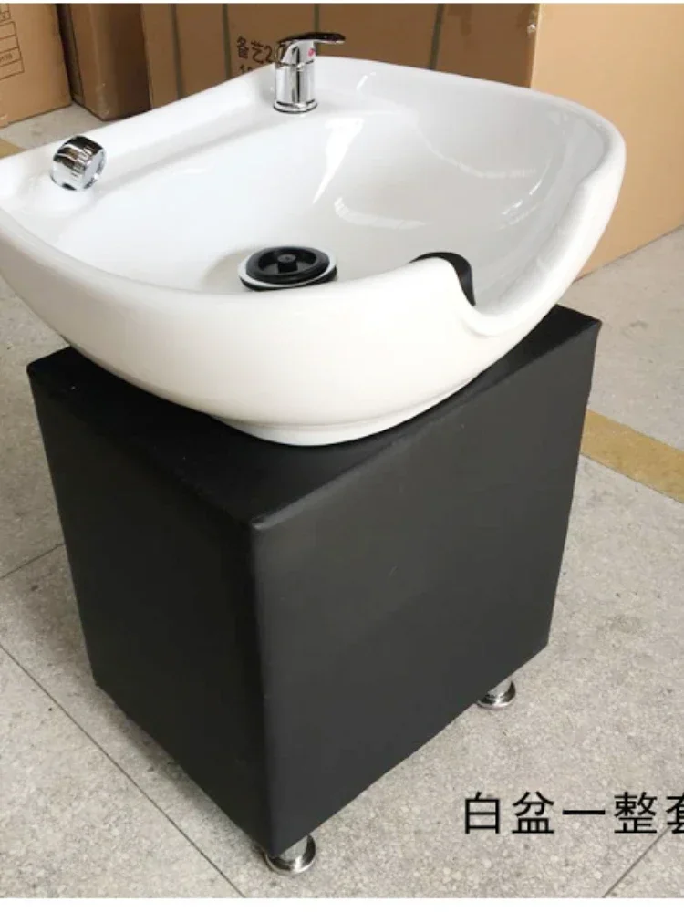 Vertical Sitting Shampoo Basin Pillar Base Ceramic Basin Accessories