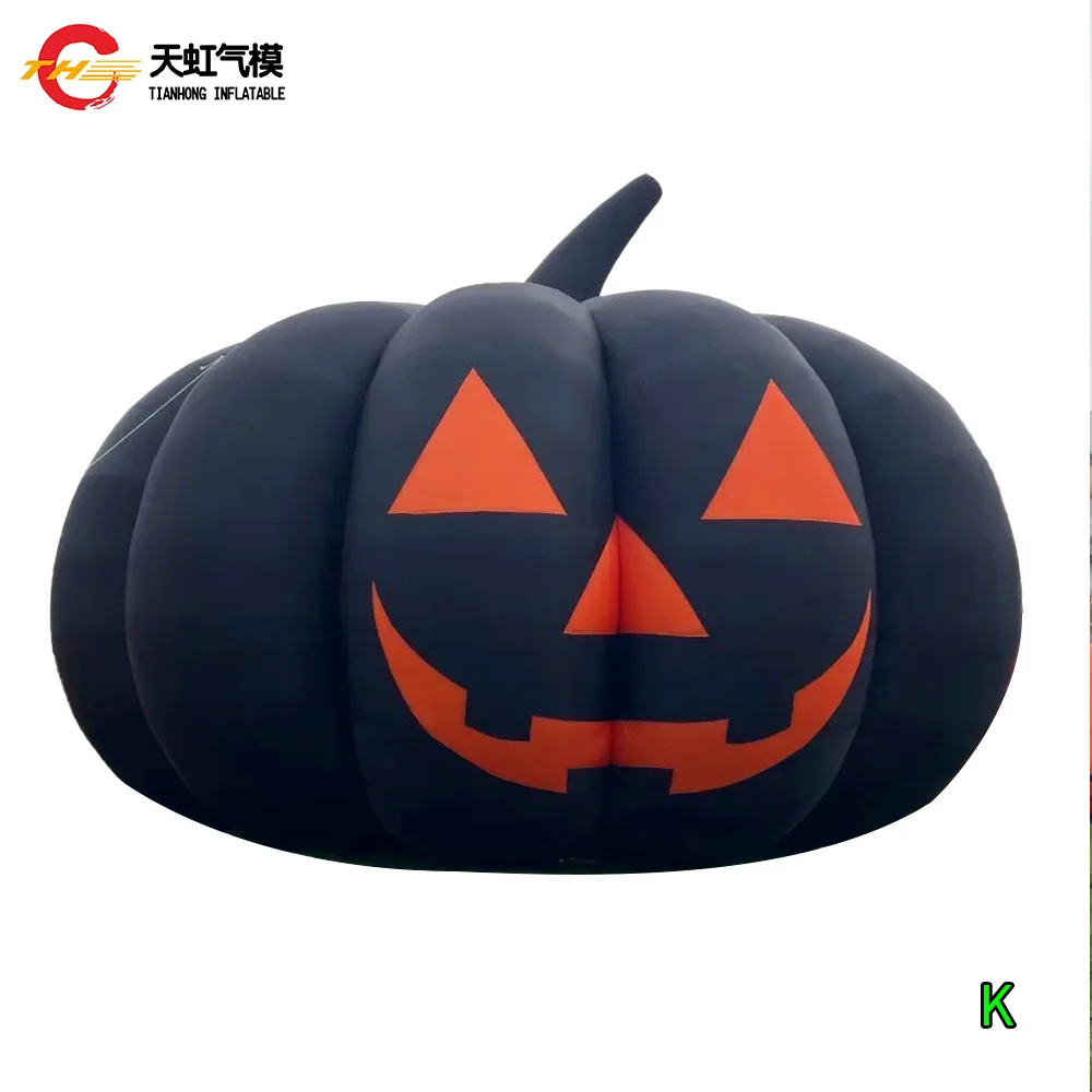 

Fast Shipping Black Inflatable Pumpkin Balloon Ghost Face Halloween Yard Decoration Advertising Inflatable Spirit Pumpkin Model