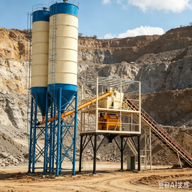 Ready-Mixed Batching Plant Dry Mortar Production Line Cement Concrete Mixing Station 15-25kw Power Easy Operation 3000kg Weight