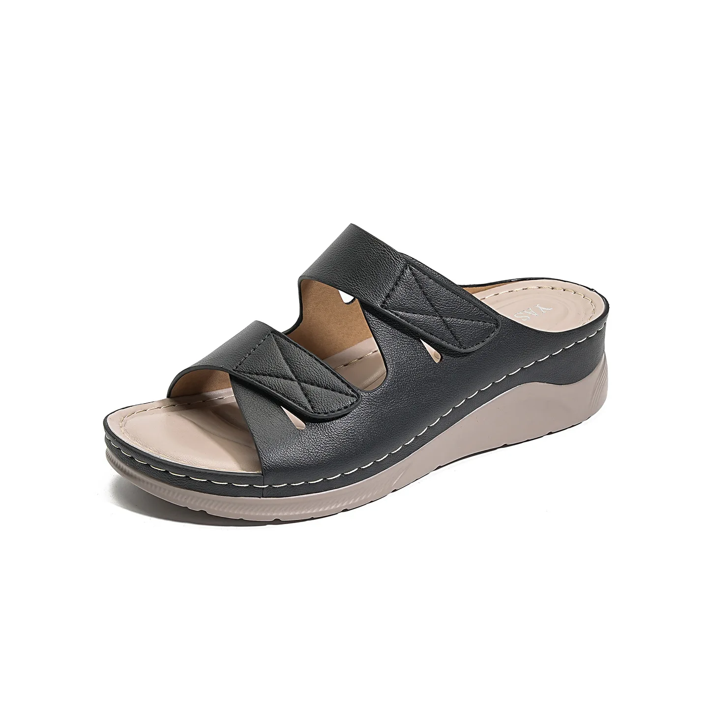 

New Women's Shoes 2026 European and American Sandals Women's Mom Shoes Large Sandals Slope Heel Slippers
