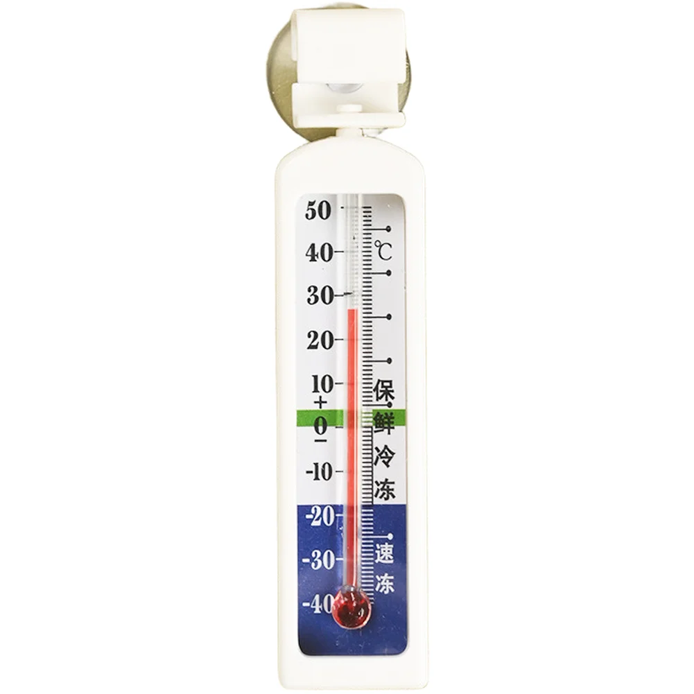 Compact Fridge Thermometer with Suction Cup for Refrigerator Cooler 30C-40C Range Mechanical Operation ABS 7x7x3cm Red