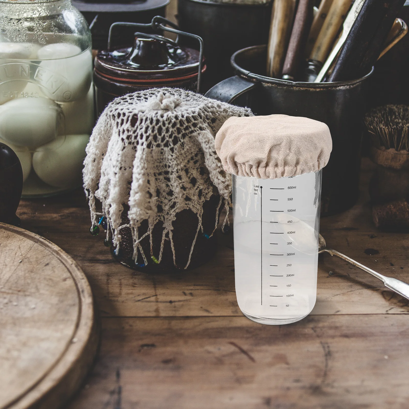 

1Set Sourdough Starter Jar Practical Round Empty Box for Sourdough Storage and Fermentation Kit Kitchen Cereals Sealing Jar