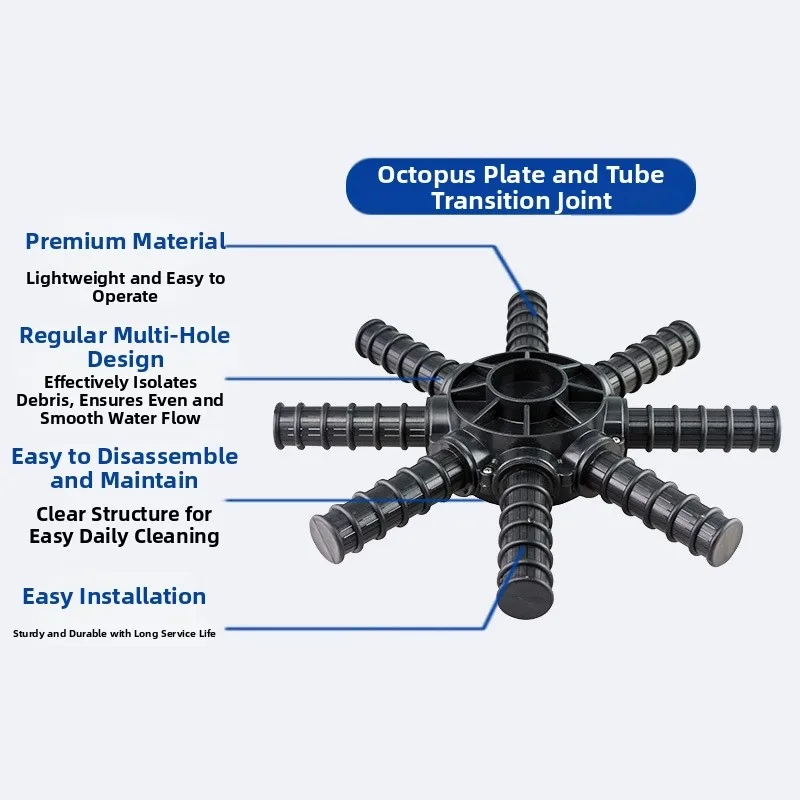 Pool Sand Filter Parts 2 Inch Multi-Arm Plate and Tube Set with Transition Adapter for Arachnid Style Assembly