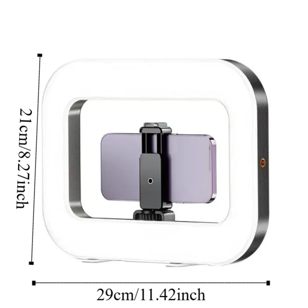 Handheld Selfie Fill Light with Clamp Rechargeable LED Video Light Three-color Adjustable Phone Fill Light Mobile Phone