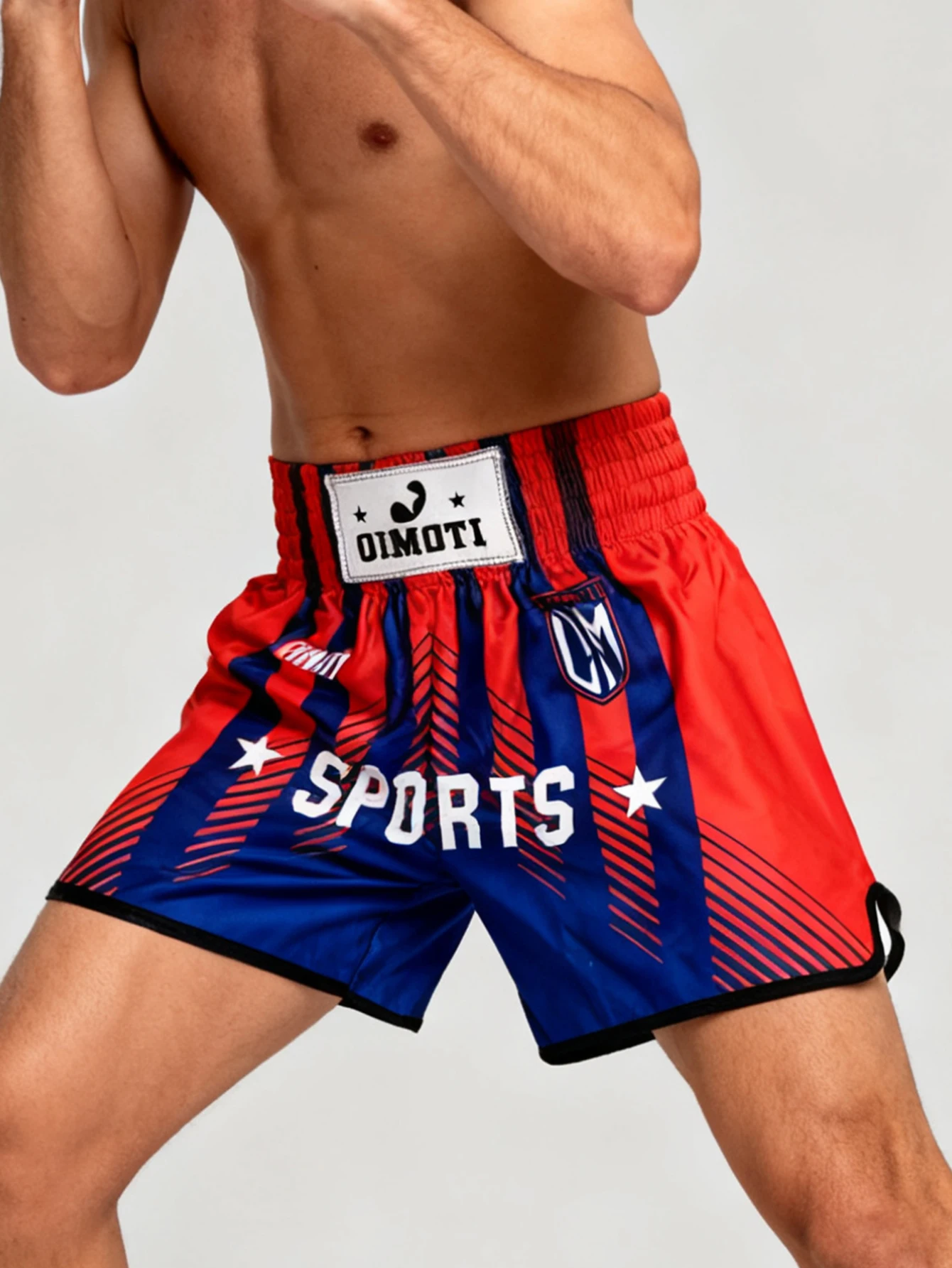 High-Waist Sports Shorts Boxing Fitness Shorts High-Elasticity Breathable Quick-Dry Fabric Sambo Jiu-Jitsu Training Shorts