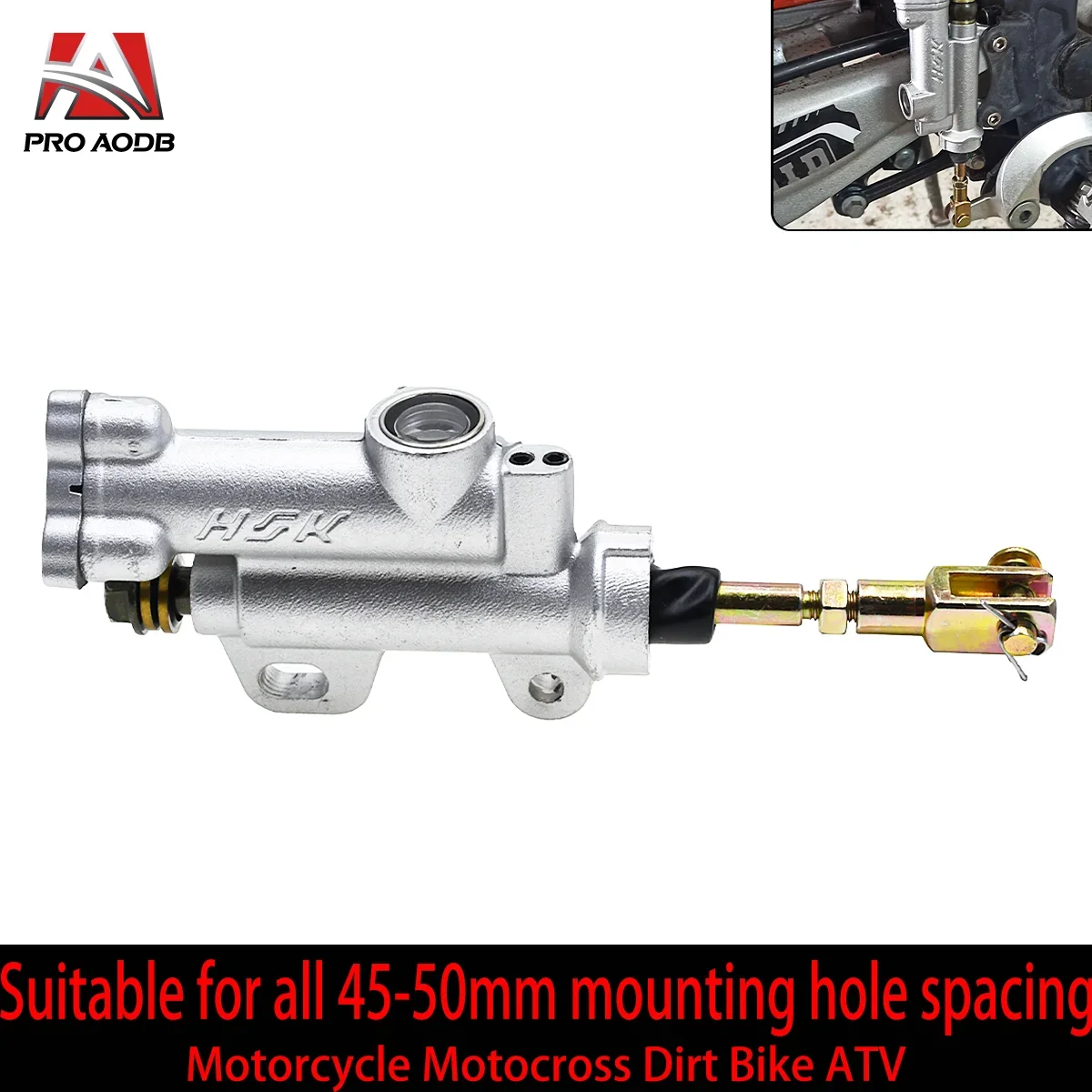 

For all 45-50mm mounting hole distance Motorcycle rear hydraulic brake master cylinder pump Dirt Bike Motocross Universal Parts