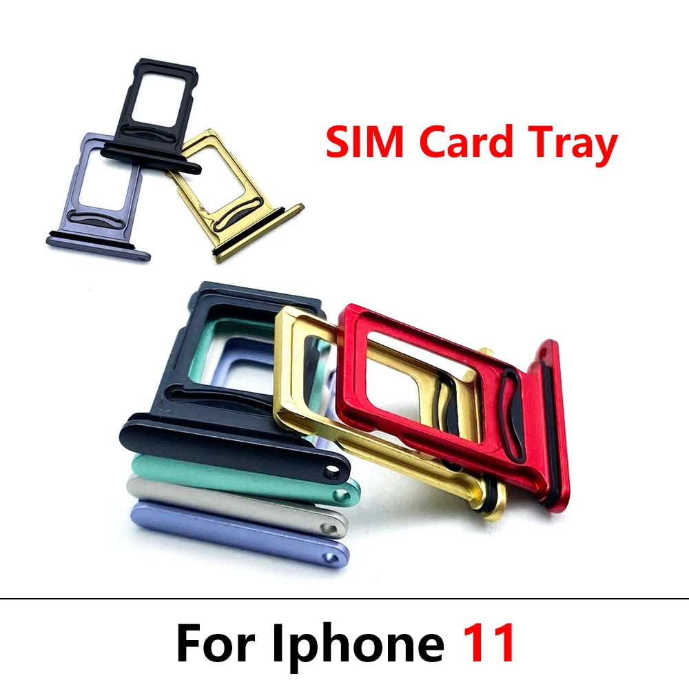 50Pcs，N​EW SIM Card Tray chip slot drawer Holder Replacement Repair Part Dual Card For iPhone 11/ 11 Pro / 11 Pro Max + Pin