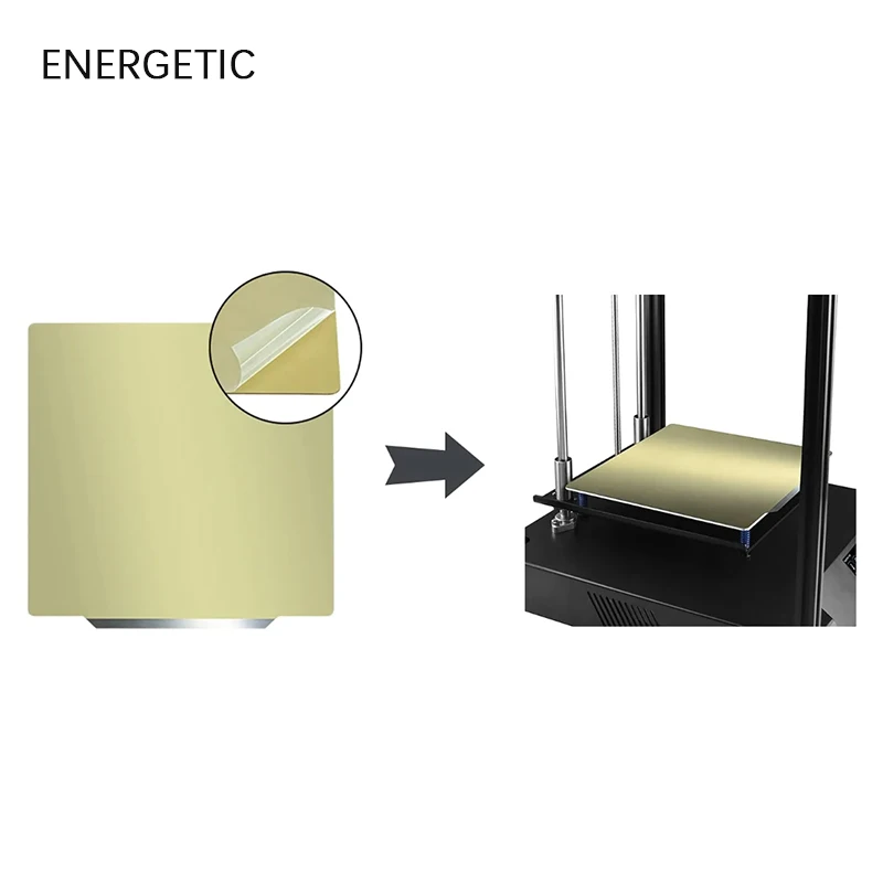 Folha de impressão ENERGETIC PEI para Voron, Spring Steel Flex Plate, Superfície de construção para impressora 3D, 300x30