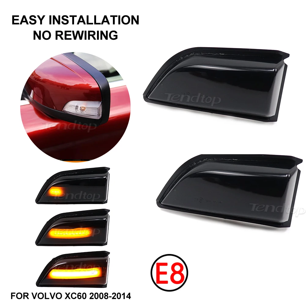 

Динамический мигающий светодиодный указатель поворота, индикатор бокового зеркала, последовательный свет для Volvo XC60 2008 2009 2010 2011 2012 2013 2014