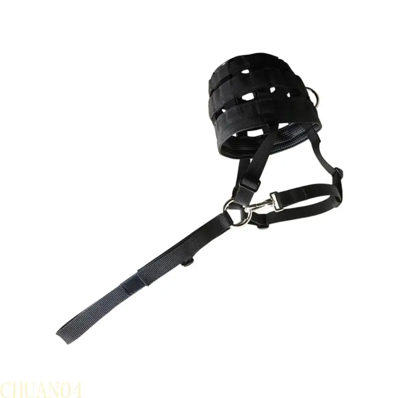 A1A2 كمامة رعي مهواة مع واقي الفم المرفق برسن الحصان المنفصل