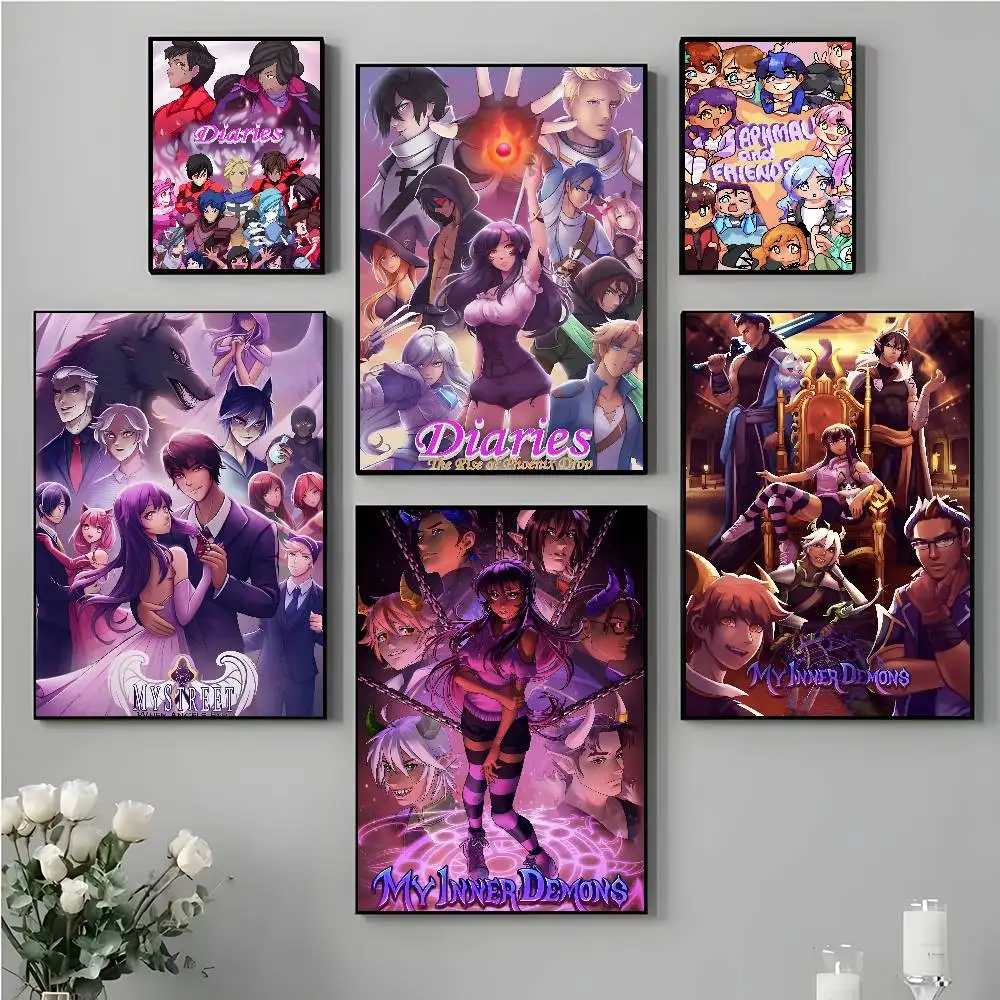 Amerikanisches A-Aphmau-Poster, selbstklebende Kunst, wasserfester Papieraufkleber, Kaffeehaus, Bar, Zimmer, Wanddekoration