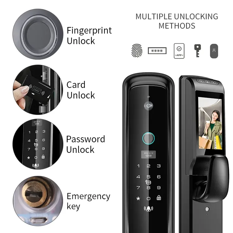 Competitive Price Wifi Fingerprint Digital Lock Long-range Control APP Gold Keyless Door Lock