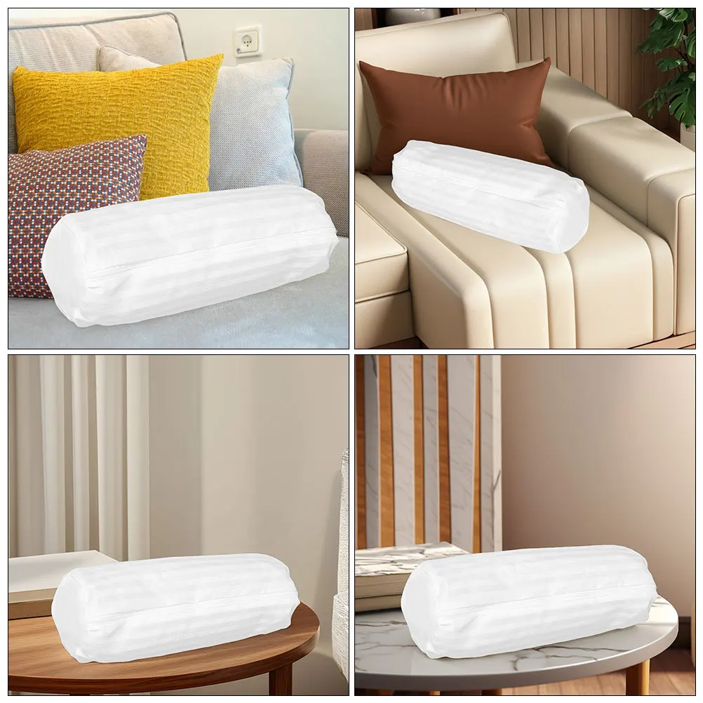 

Neck Roll Pillow Cover Soft Cylindrical Pillowcase Round Neck Cushion Cylinder Cushion Protector Zipper Long Round Pillowcase