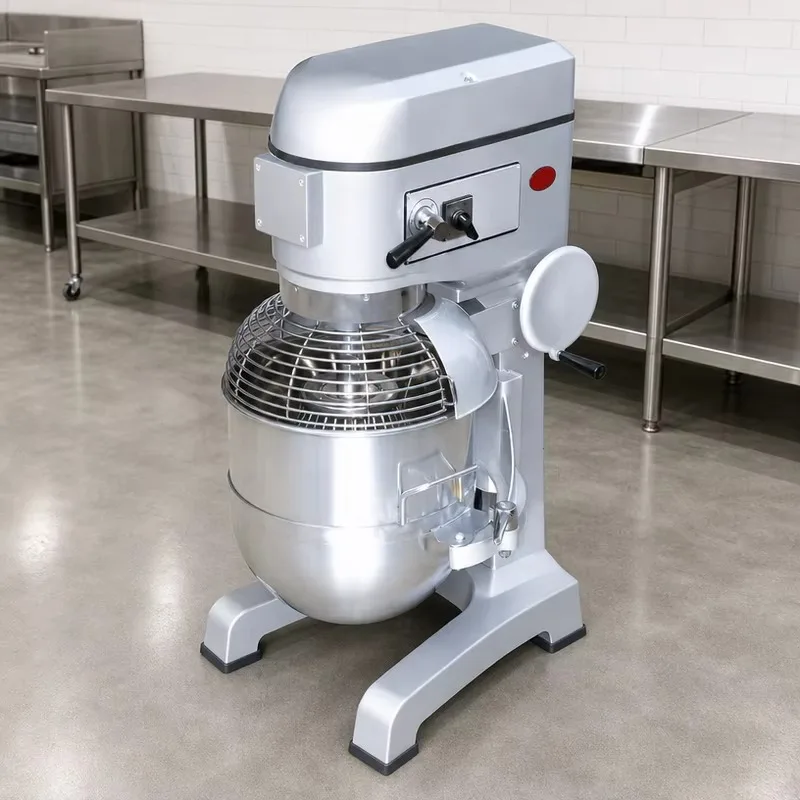 Commercial 40L Mixer Safety Guard Cage 3-Speed 2kW Floor Standing Food Dough Mixer for Bakery Restaurant