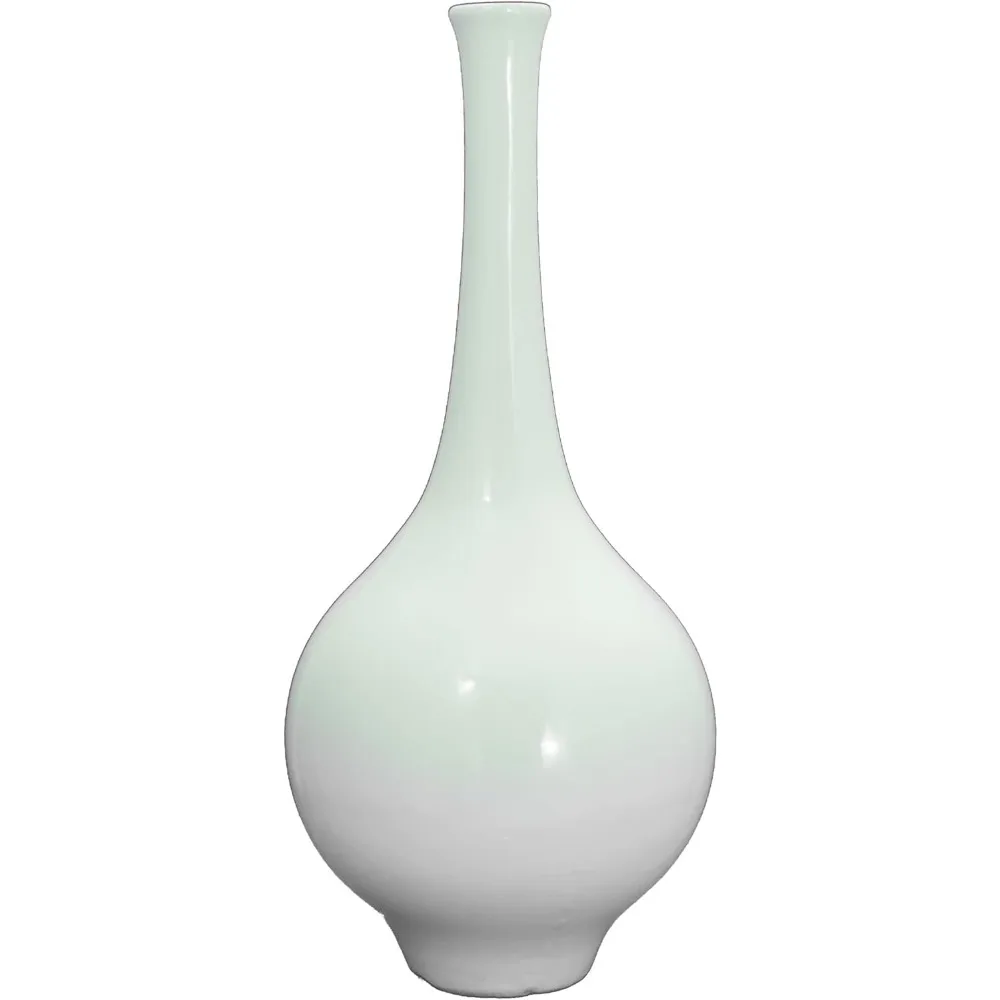 

Modern design porcelain white glossy finish 20 inch high ceramic vase, home decor style