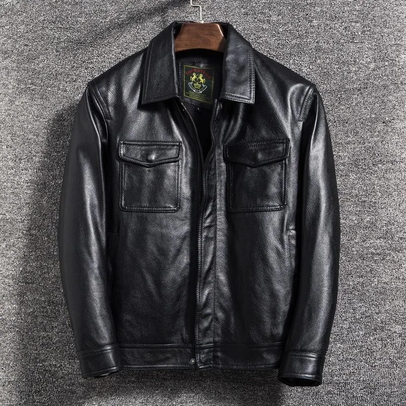 2025 Spring and Autumn New Fashion Trend Motorcycle Wear PU Leather Jacket Men\'s Casual Loose Comfortable Sports Large Size Coat
