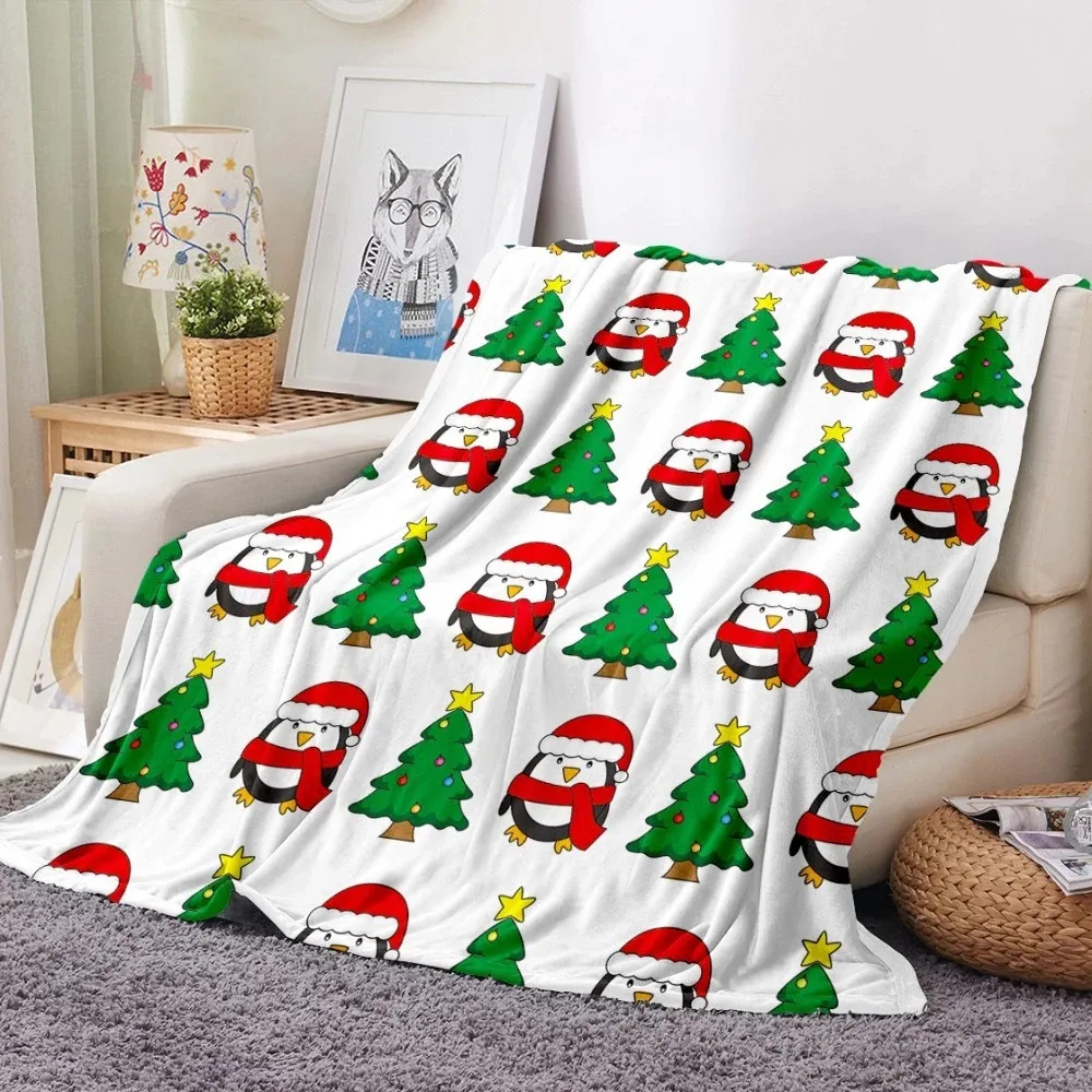 Soft Hugging Beds Blankets Christmas Sofas Lightweight Sleep Plush Home Textiles Flannel Blanket Children Bedquilt Holiday Gift