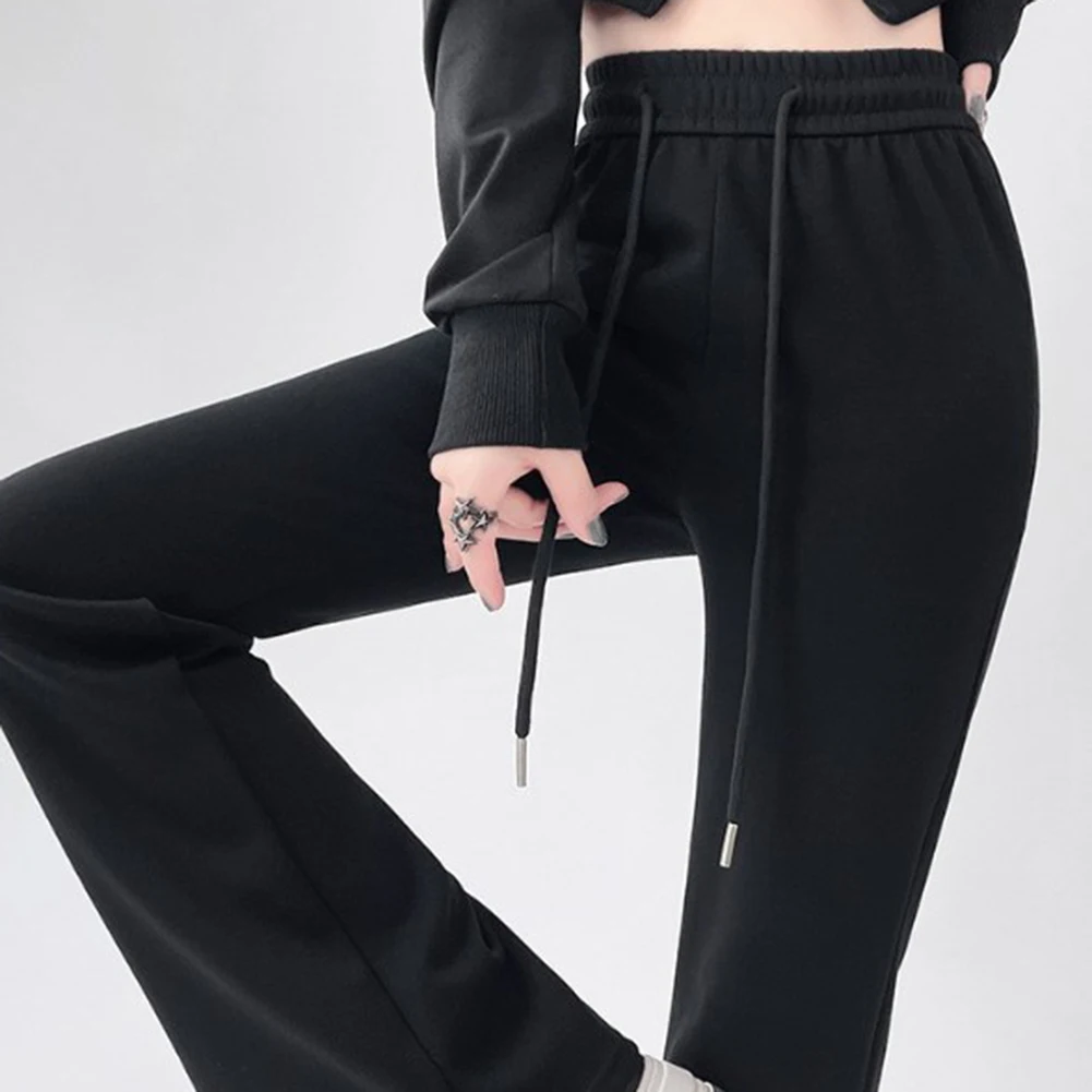 สําหรับการใช้งานประจําวัน กางเกงหลวมๆ กางเกงเอวสูง ออกนอกบ้านสีดํา ทุกฤดูกาล ใหม่เอี่ยม สวมใส่สบาย