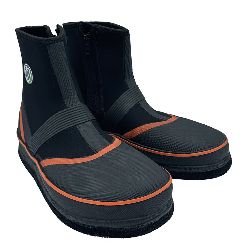 Nuevo Popular Naranja impermeable antideslizante al aire libre Botas de lluvia de goma Botas cortas adecuado para acampar jardinería diversas ocasiones