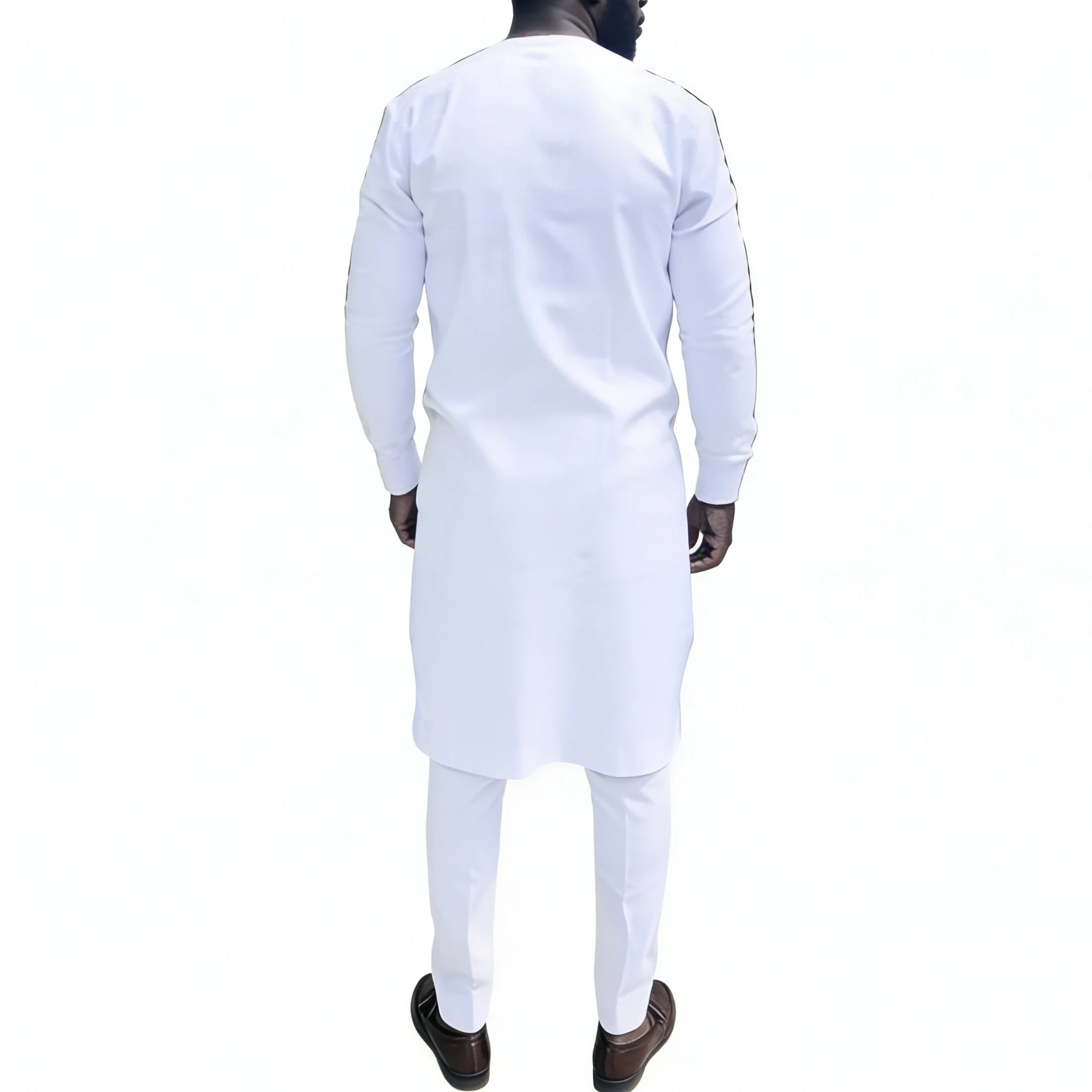 Nigerian Shirts With trousers Solid White Pant Sets Senator Style Male Groom Suits Custom Party Outfits Custom African Clothes