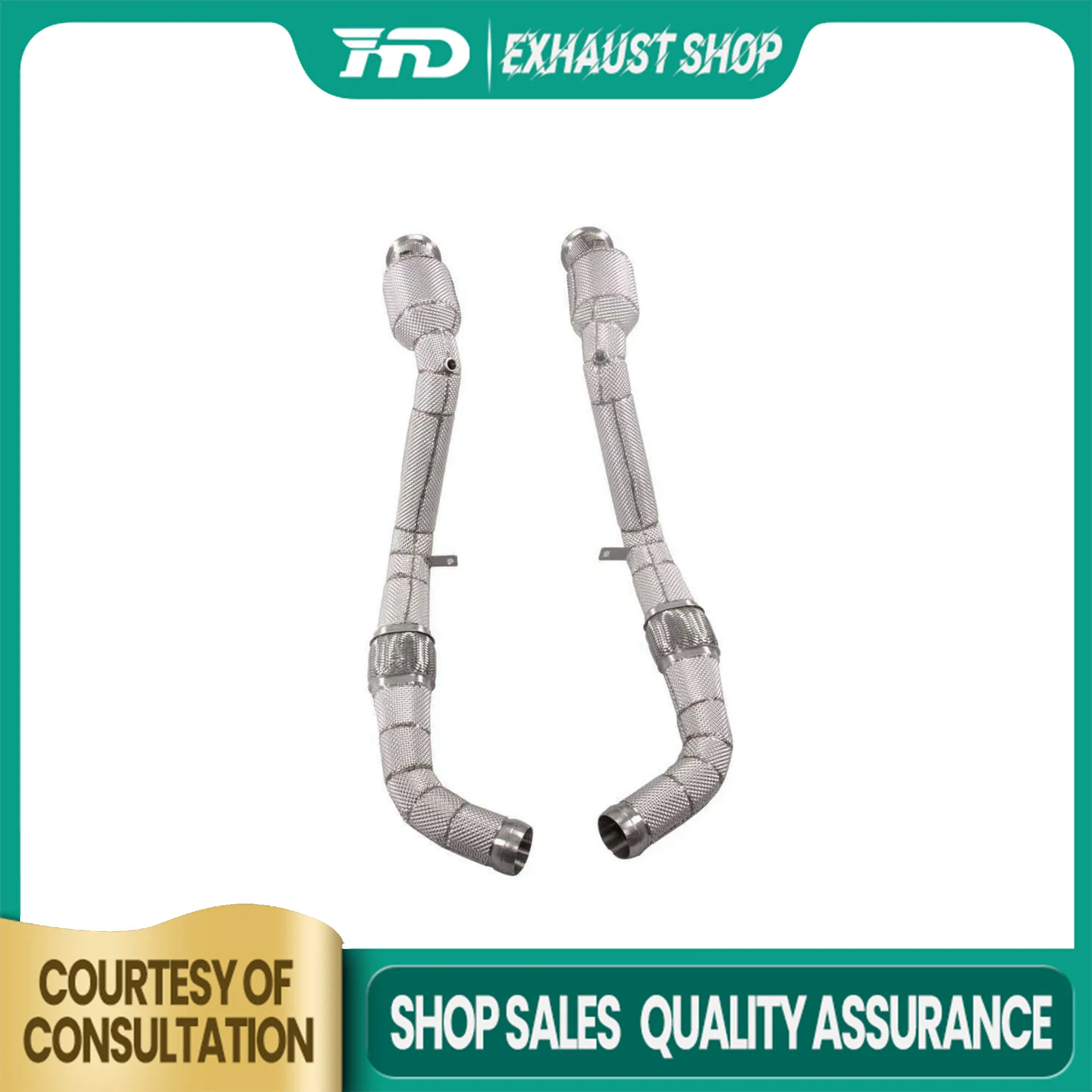

High Quality Downpipe For Bentley Flying Spur 6.0T Stainless Steel Exhaust System High Heat Shield Flow Performance HMD