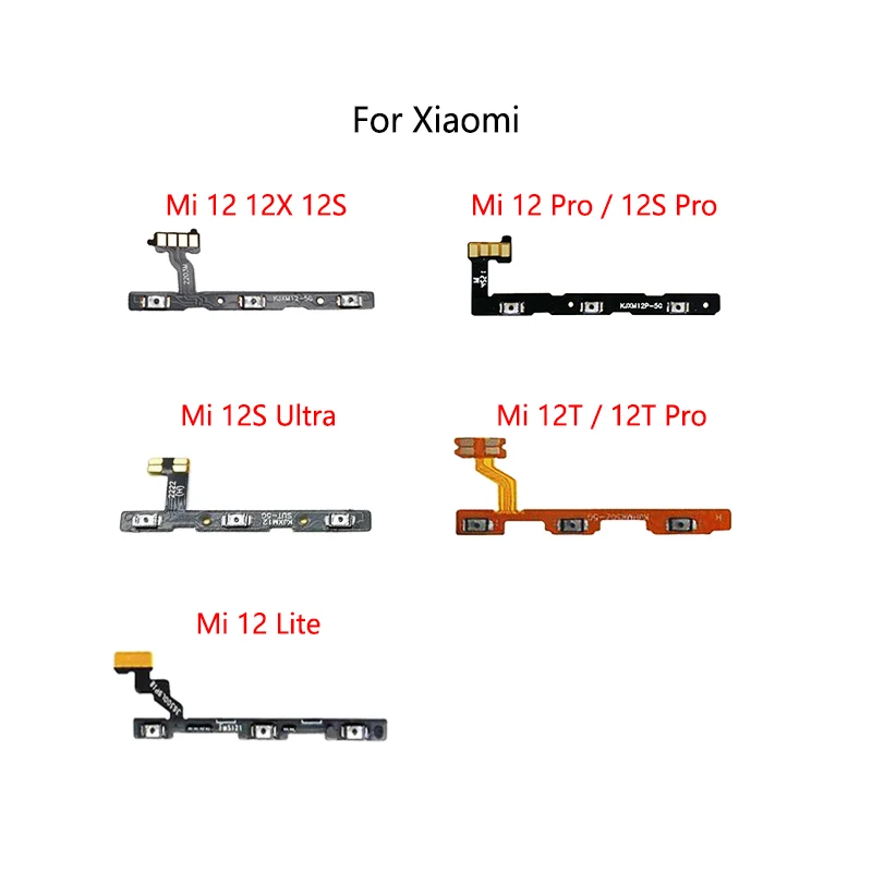 Câble flexible avec IC pour bouton d'alimentation, bouton de volume et bouton de silencieux pour Xiaomi Mi 12T, Mi 12 Lite, 12X Pro, 12S Ultra