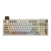 EPOMAKER RT100 Teclado mecánico inalámbrico con cable/Bluetooth/2,4G montado en junta 95% con perilla multimedia y mini pantalla