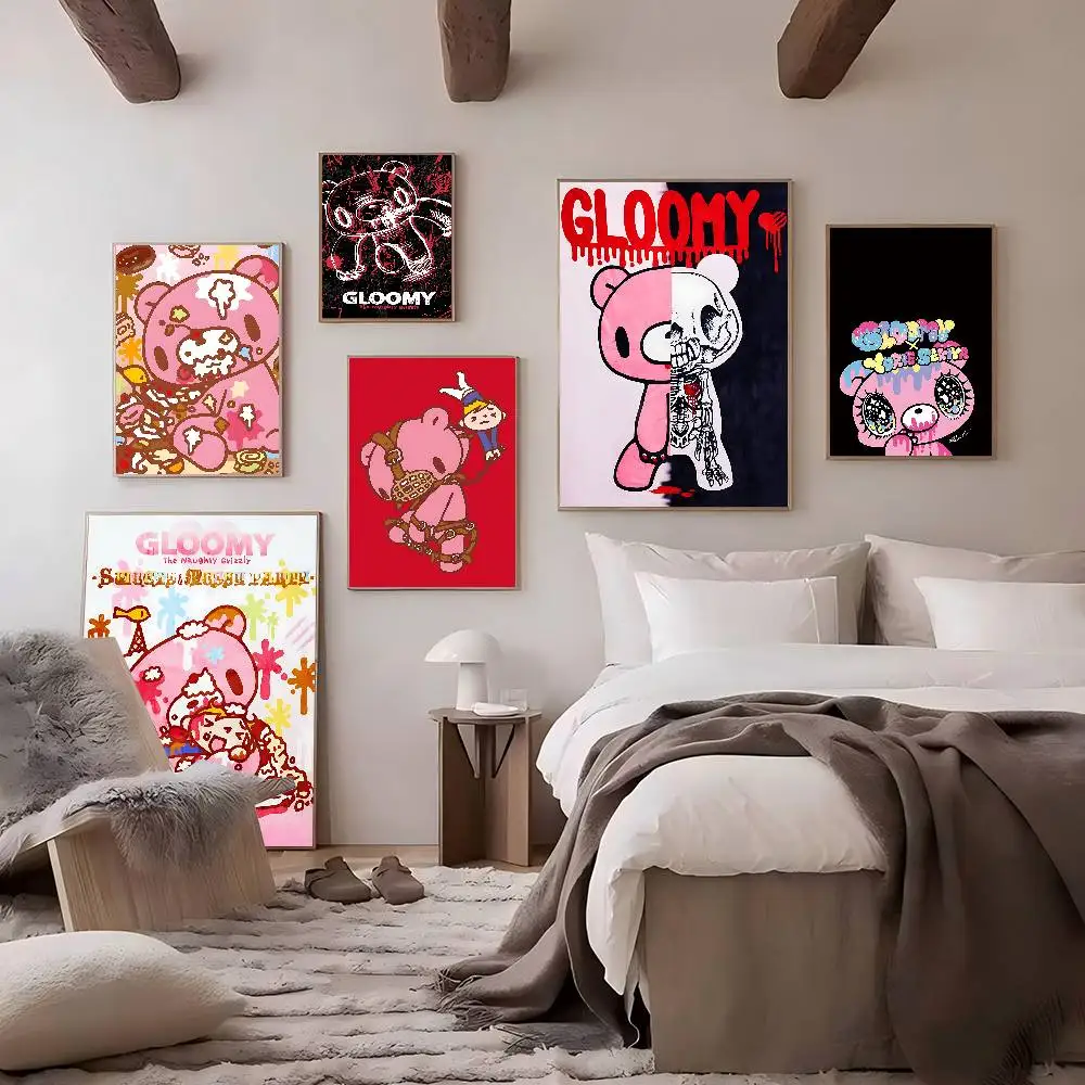 Cartoon G-gloomy Bear Good Quality Prints and Posters Waterproof Paper Sticker Coffee House Bar Posters Wall Stickers