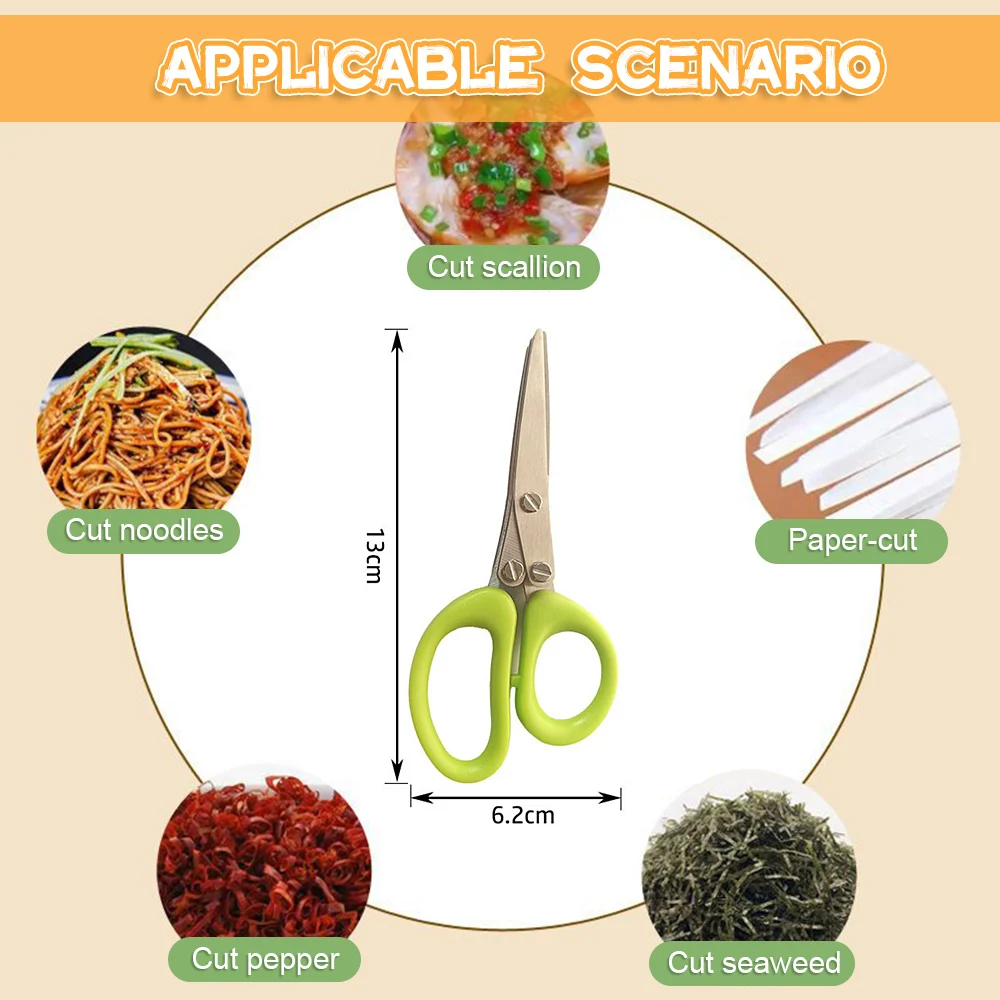 Wielofunkcyjne wielowarstwowe nożyczki z zielonej cebuli nóż ze stali nierdzewnej nóż do cebuli cięcie zioła wodorosty przyprawy nożyczki kuchenne