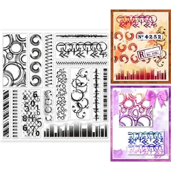 1PC Circle Background Clear Stamps for DIY Scrapbooking Circle Line Silicone Stamp Seals Transparent Stamps for Cards Making