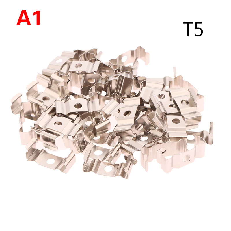 50Pcs Silver T5/T8 LED Tube Bracket Clips Holder Bracket For Lamp Socket/Ceiling Lamp/Light Fixture For Home Electric Appliance