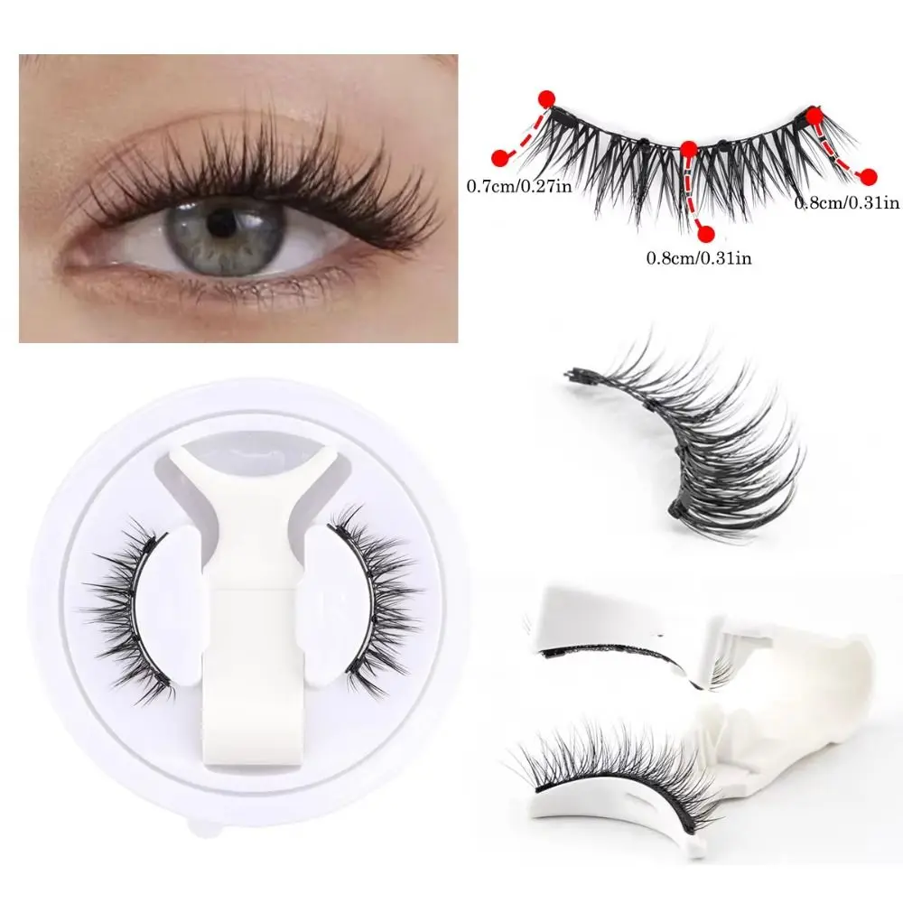 Ciglia finte magnetiche Cat Eye di lunga durata con colla a specchio Ciglia finte senza colla Ciglia magnetiche soffici riutilizzabili con clip