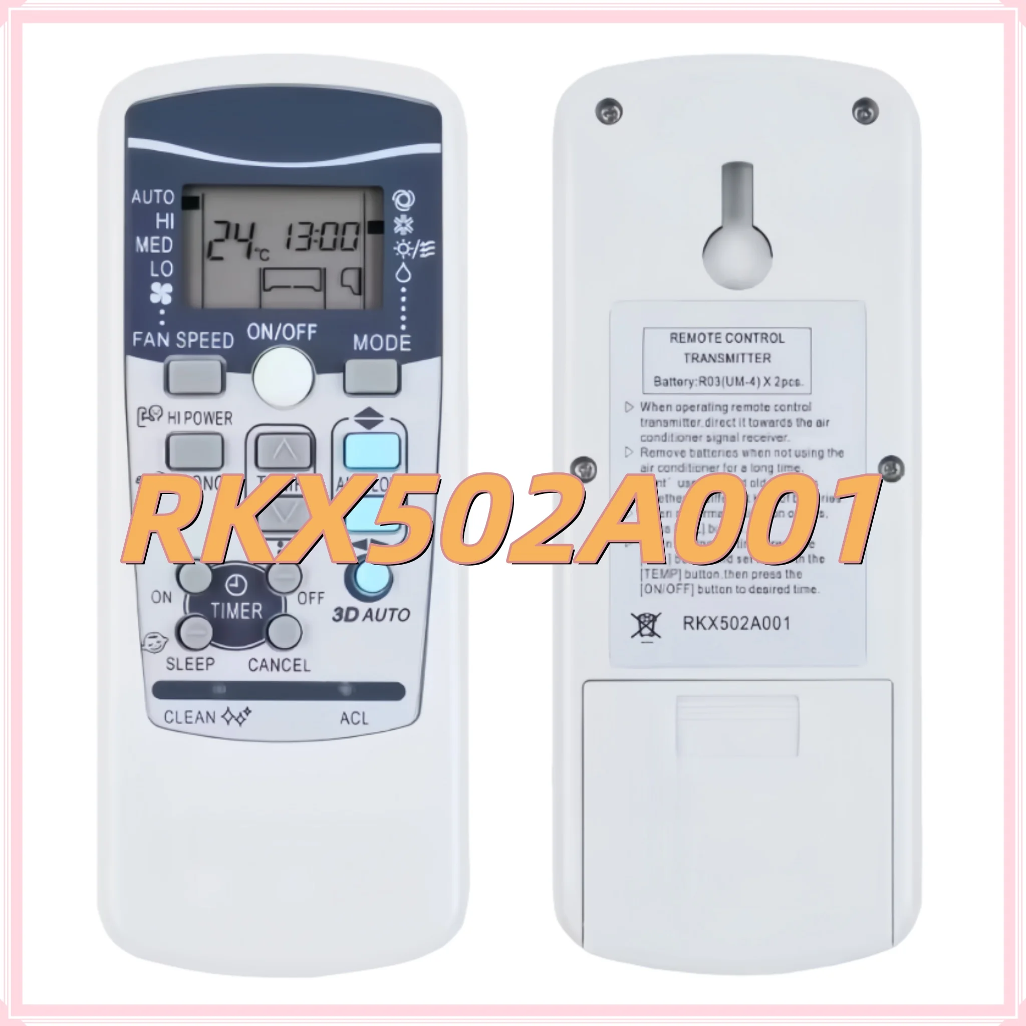 

1PC RKX502A001 Replacement AC Remote Control for Mitsubishi Air Conditioner RKX502A001G RKX502A001C RKX502A001B