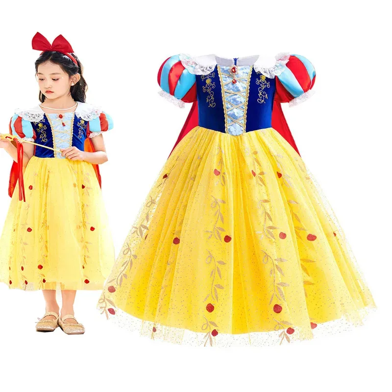 

Shiny Toddler Little Girls Movie Snow White Princess Cosplay Halloween Fancy Easter Dress Birthday Party Dress