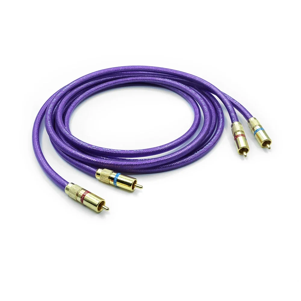 زوج جديد عالي الجودة من فان دن هول MC-SILVER IT 65 RCA كابل ربط الصوت مع قابس RCA مطلي بالذهب