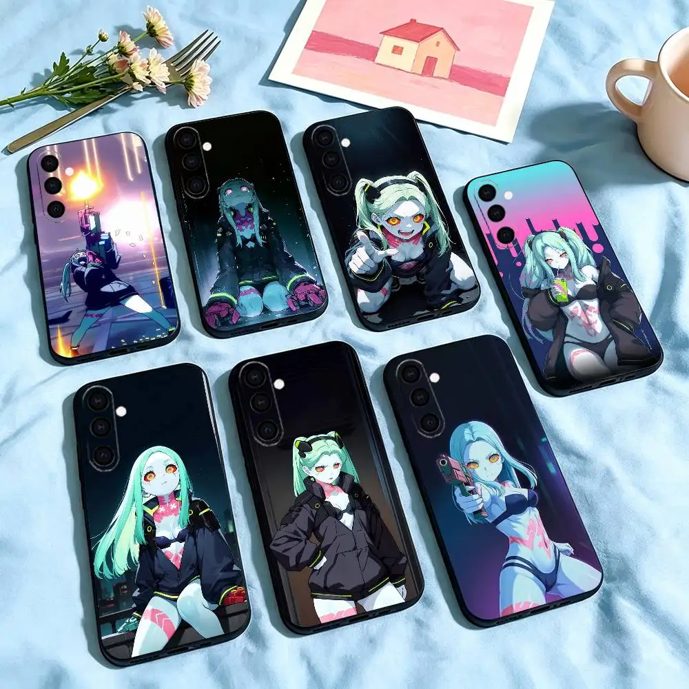 R-Rebecca C-Cyberpunk Anime  Phone Case For Samsung Galaxy A73,A72,A71,A70,A53,A52,A51,Soft Silicone Black Cover