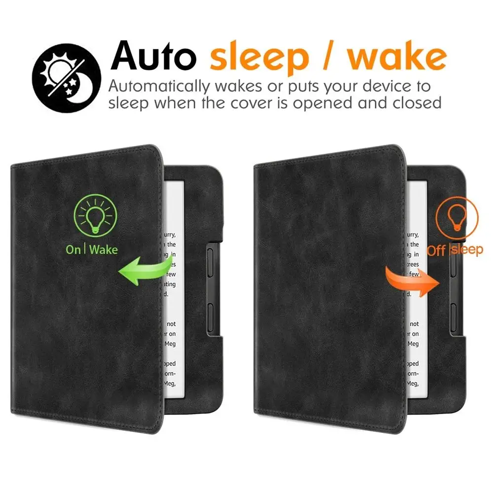 Hand Strap E-Reader Case Auto Sleep/Wake Superfiber N778 Smart Cover 8 Inch Shockproof Protective Shell for Rakuten Kobo Sage