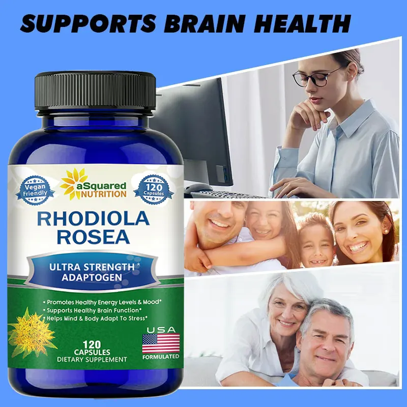 Rhodiola Rosea Capsules - Super Adaptogen - High Strength Rhodiola Rosea Complex Supplement, Mood, Brain, Non-GMO, Gluten-Free