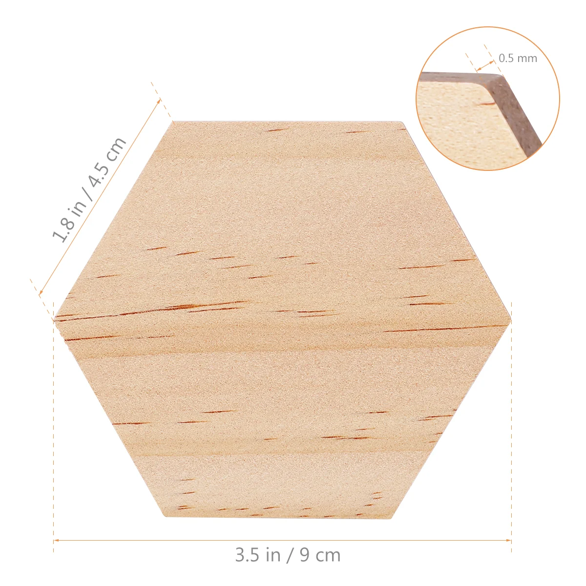 SUPVOX-Tranches hexagonales en bois, étiquettes de nom vierges, ornements en saillie pour fête, mariage, décoration de la maison, 9cm, 25 pièces