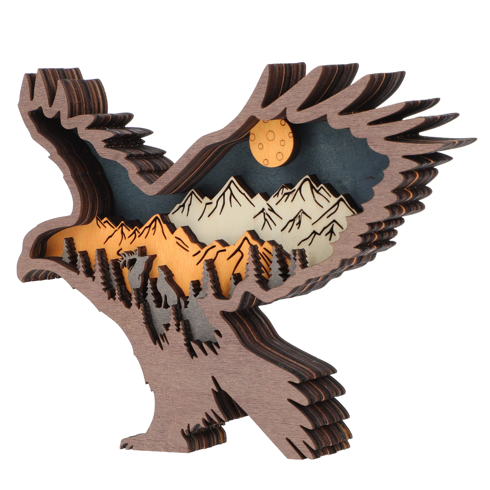 

Wooden Decorative Lamp Artware Eagle Shape Adornment Creative Indoor Tabletop Desktop Ornament Office Decoration