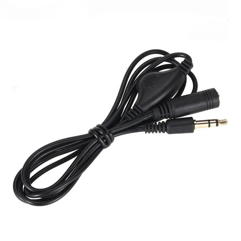 1/2/5pcs 1m 3.5mm Male To Female Audio Line With Tuning Pulley Extension Cable, Volume Control And Adjustment Pulley Type A4