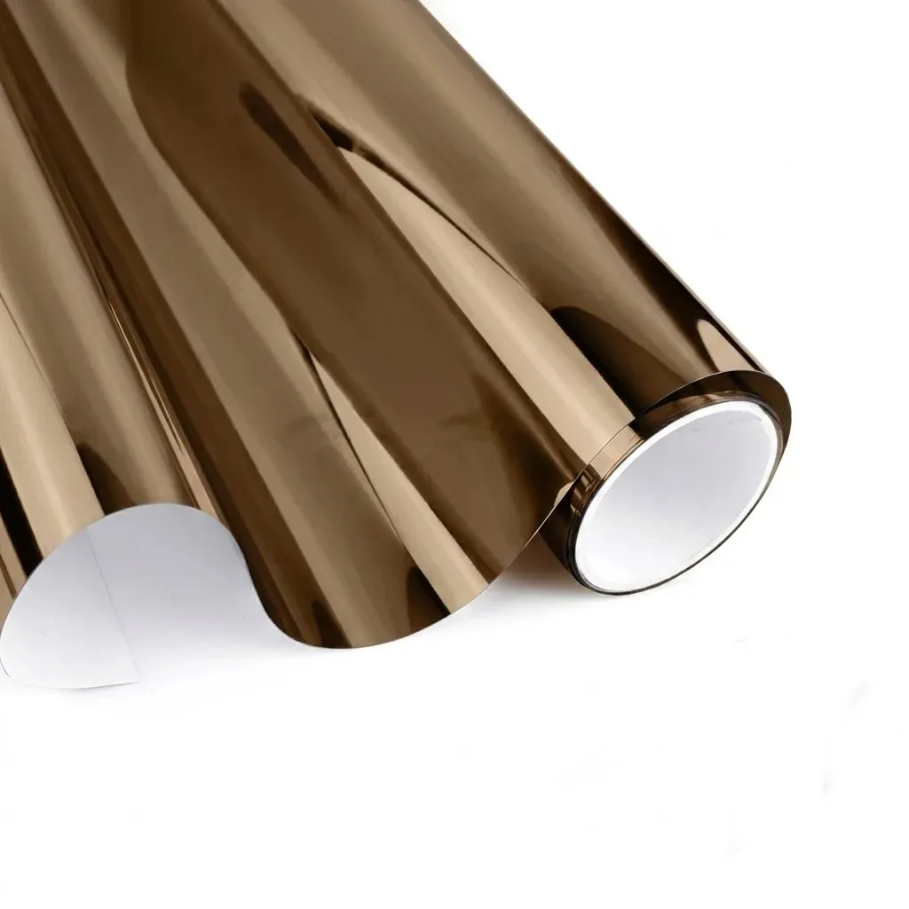 Bronze Tinted One Way Mirror Window Film Window Tint Heat Control UV Block Sun Block Privacy Self Adhesive for Home  Glass Door