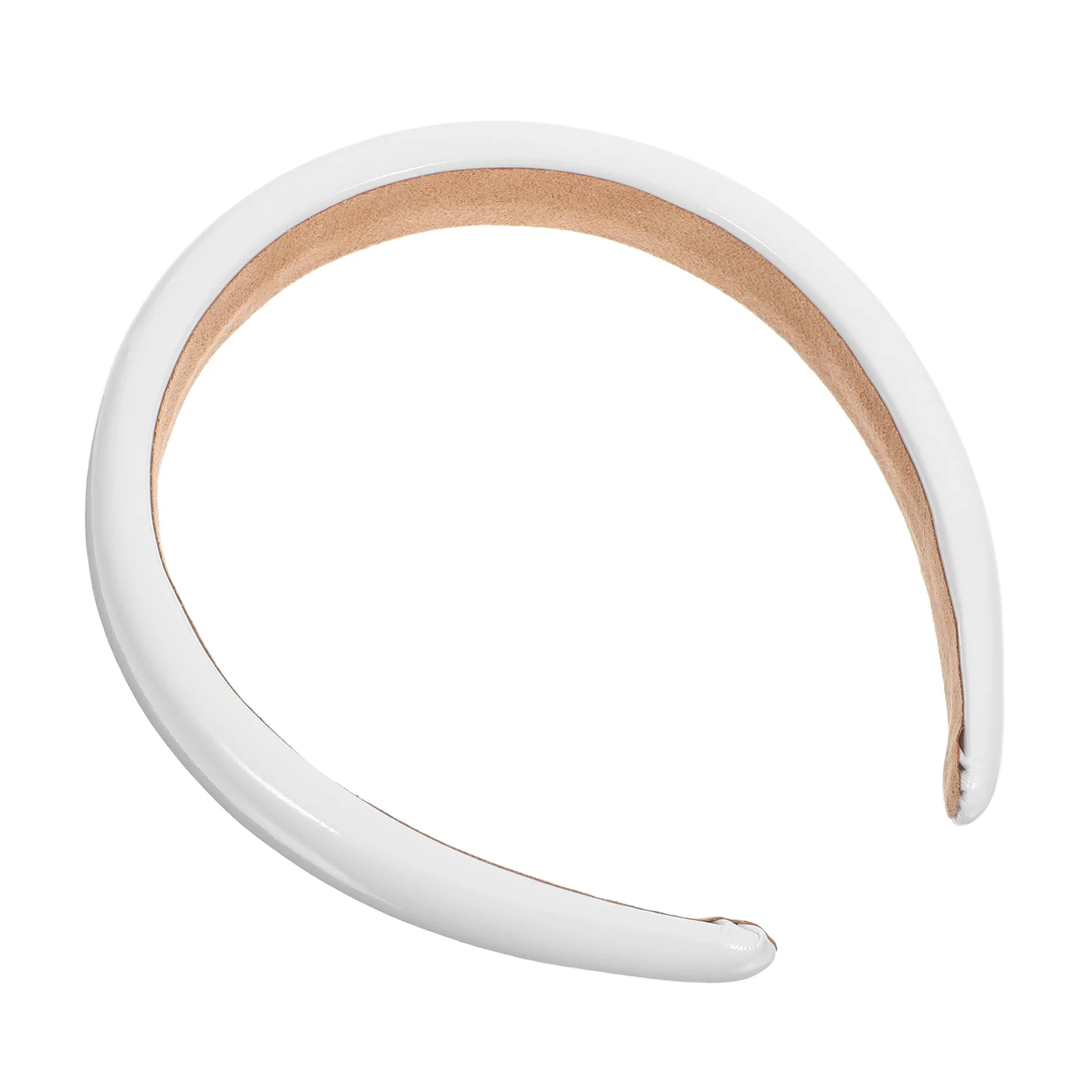 

Solid Color White Wide-Brimmed PU Headband Non-Slip Hair Hoop for Women Party Birthday Bachelorette Holiday Daily Wear