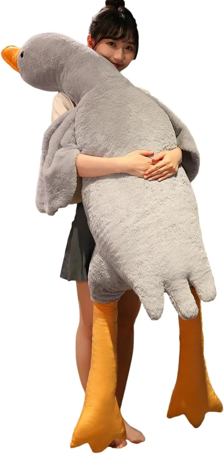 

Большая серая плюшевая игрушка-лебедь 190 см, мягкая подушка-игрушка, подарок для детей, для сна в кровати