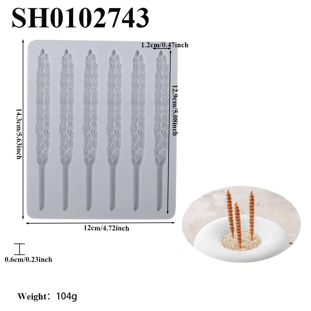 Wheat Bouquet and Tussock Shape Sugarcraft Silicone Pad Lace Mat Chocolate Chip Dessert Decorate Tools Kitchen Fondant Mold