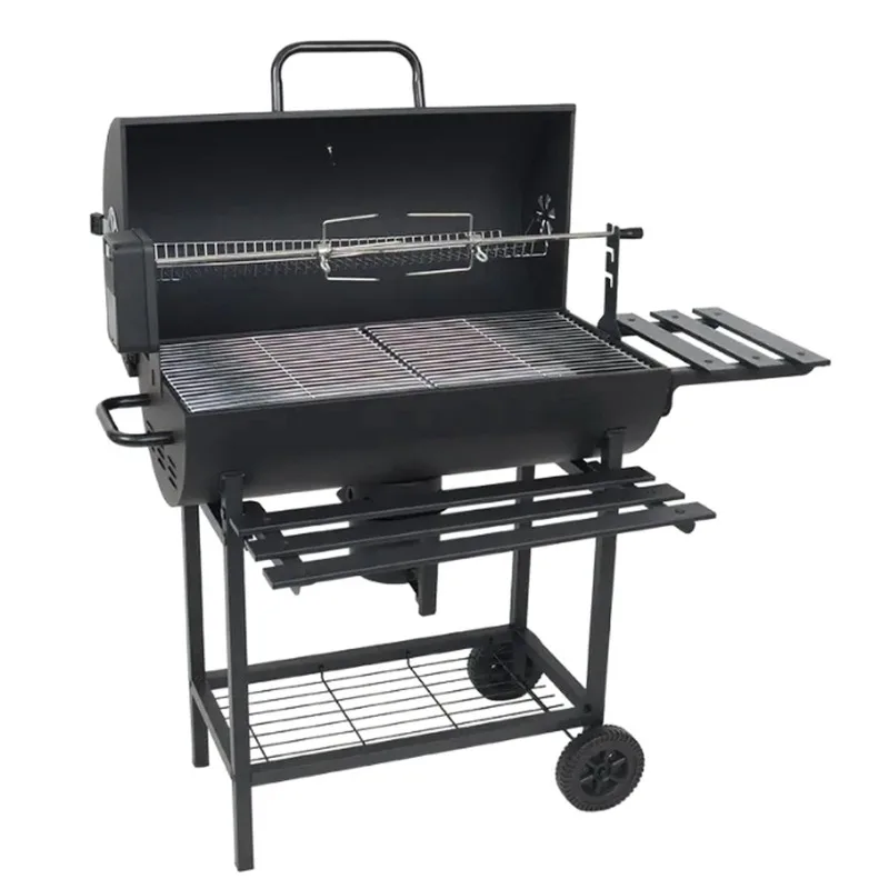 European stainless steel outdoor charcoal grill, multi-style, adjustable height, foldable function, durable metal grill