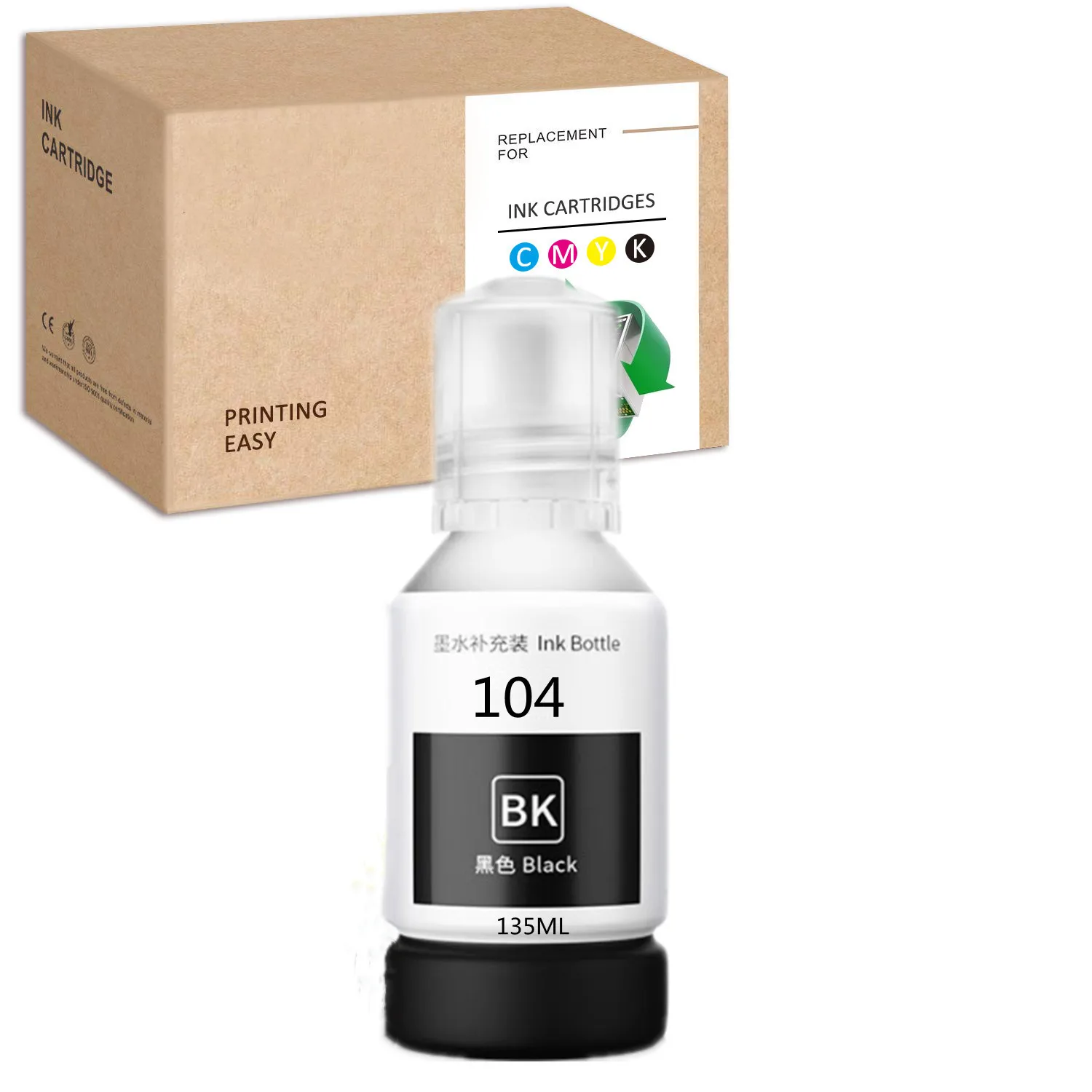 HS Compatible For Epson 104 Black Ink for ET-2710 ET-2711 ET-2712 ET-2714 ET-2715 ET-2720 ET-2726 ET-4700 Ink ET-2710 Unlimited