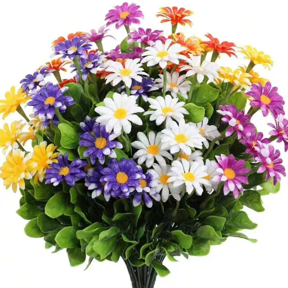 Künstliche Blumen aus Seide, Kunstpflanze, Gänseblümchen, Hochzeitsbogen, Kranz, Heimdekoration, Tischdekoration, Outdoor-Garten, hochwertiges Hofzubehör – Detail 1